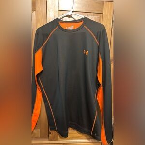 Under Armour Black with Orange Accent Long-Sleeve Athletic Top